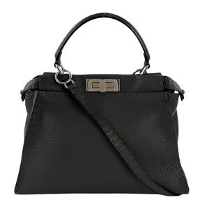 Fendi Cuoio Romano Selleria Bi-Color Medium Peekaboo Two-way Handbag